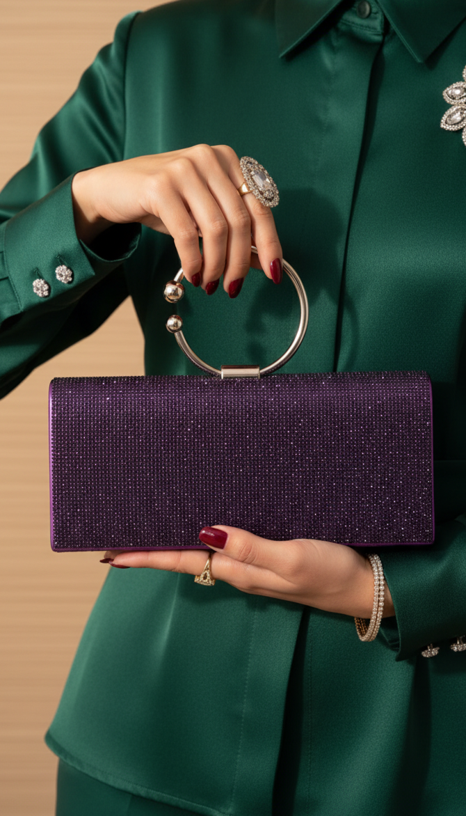 Purple Fancy Clutch P24329