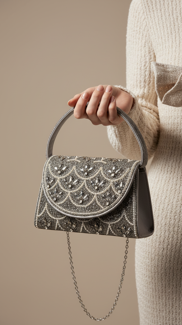 Grey Fancy Shoulder Bag P24331