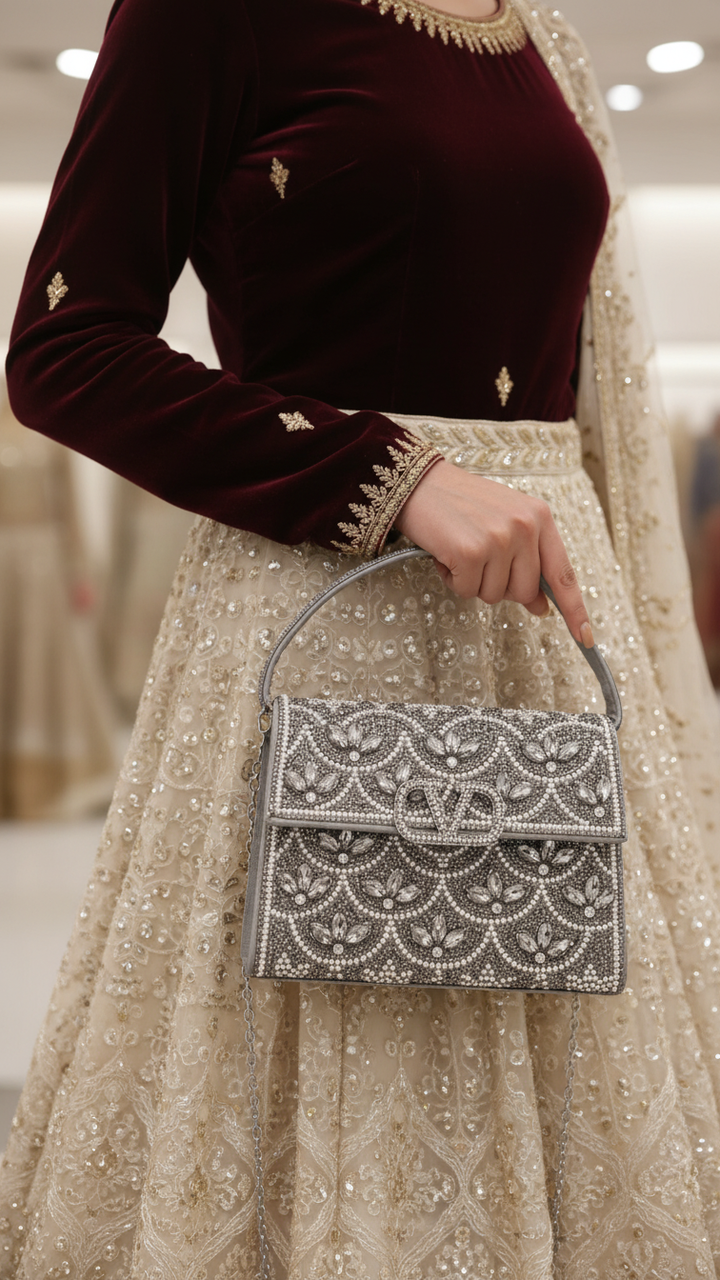 Grey Fancy Shoulder Bag P24333