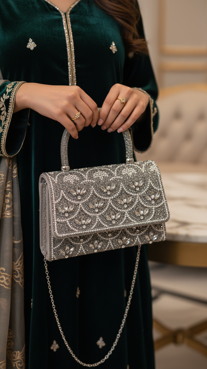 Grey Fancy Shoulder Bag P24334