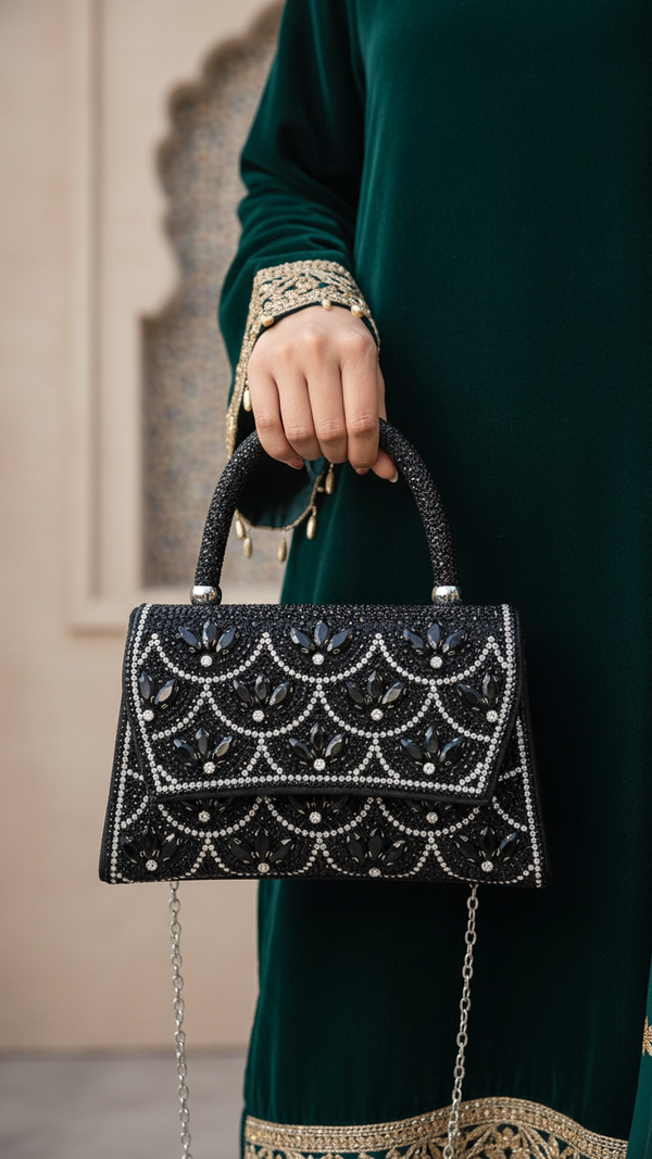 Black Fancy Shoulder Bag P24335