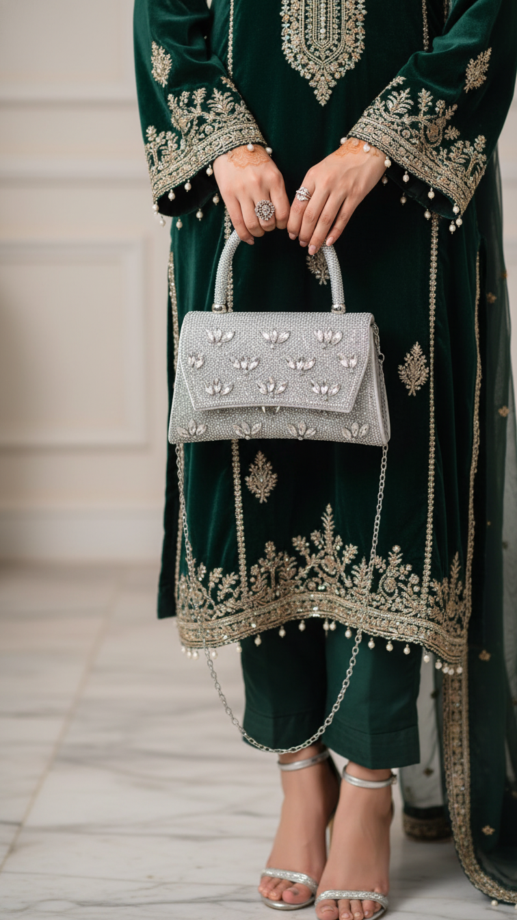 Silver Fancy Shoulder Bag P24335