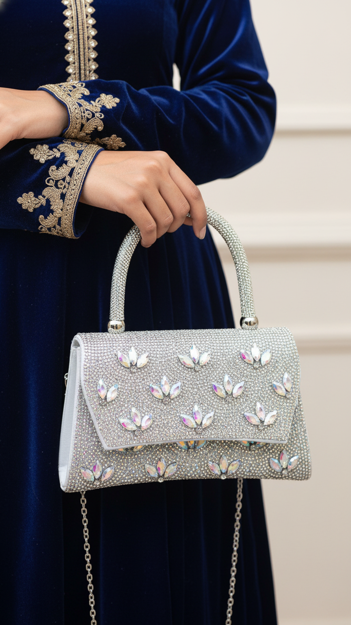 AB Silver Fancy Shoulder Bag P24335