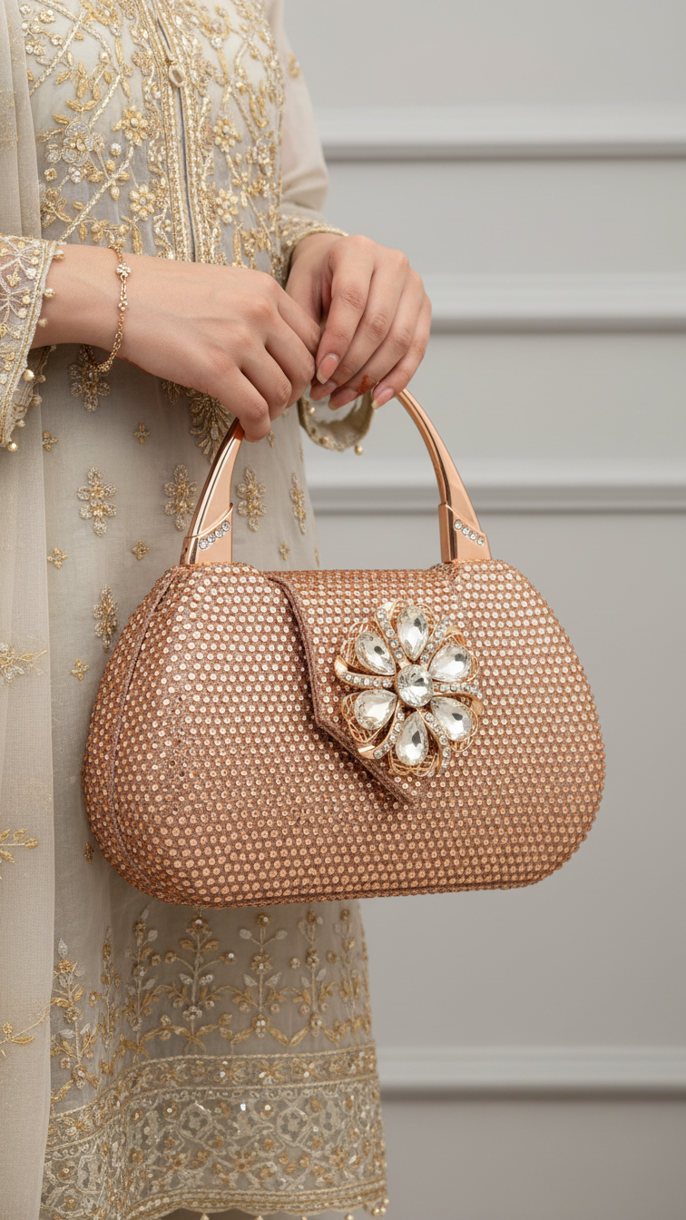 Champagne Bridal Clutch P24340