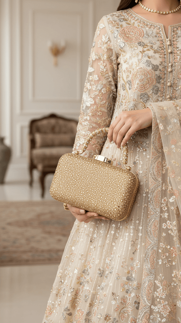 Golden Bridal Clutch P24343