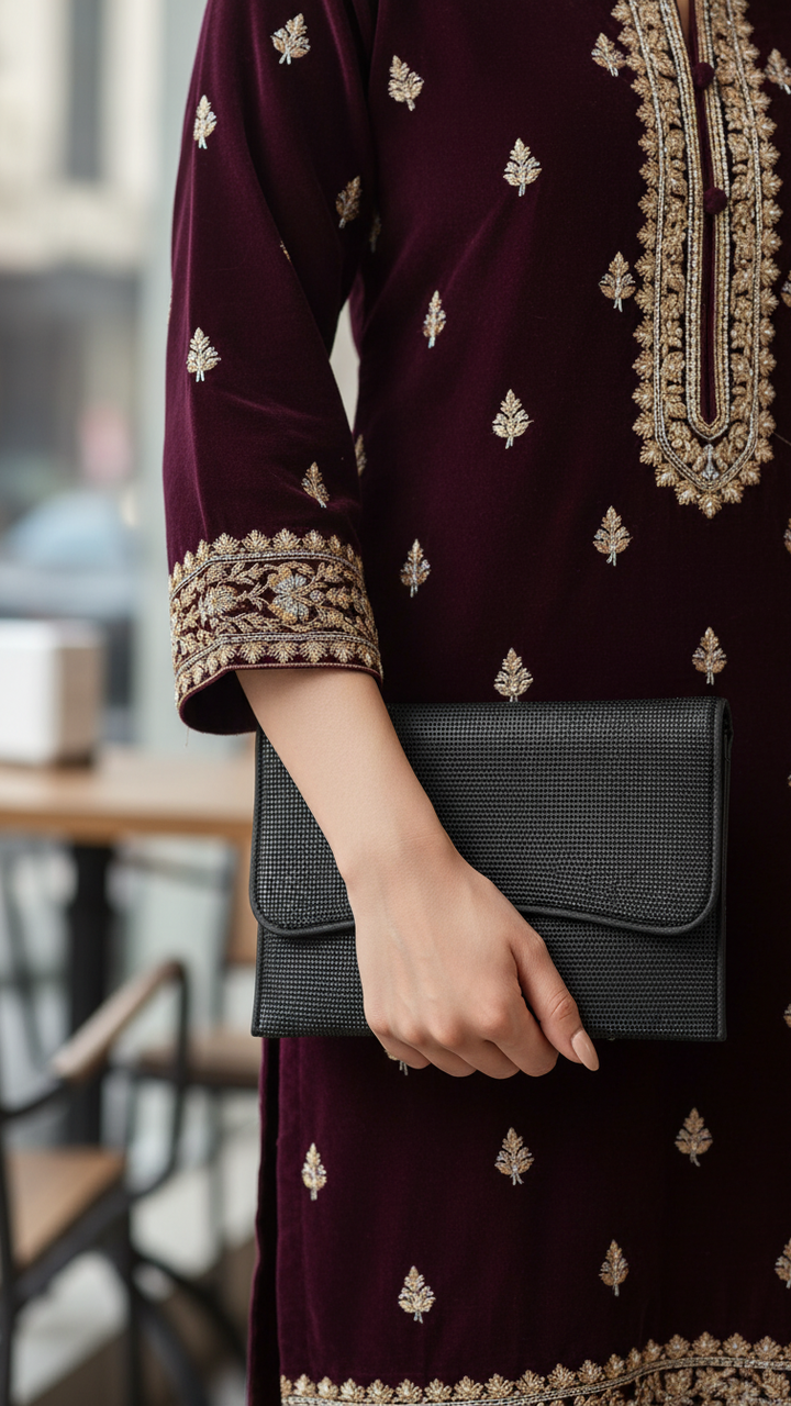 Black Bridal Clutch P24345