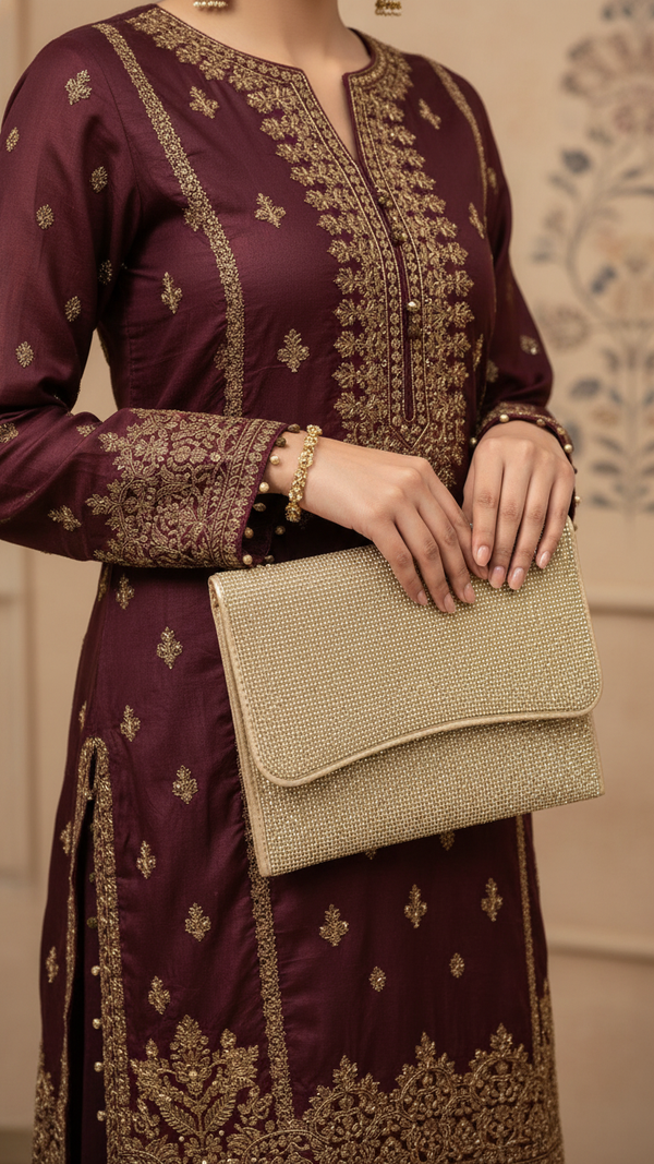 Golden Bridal Clutch P24345