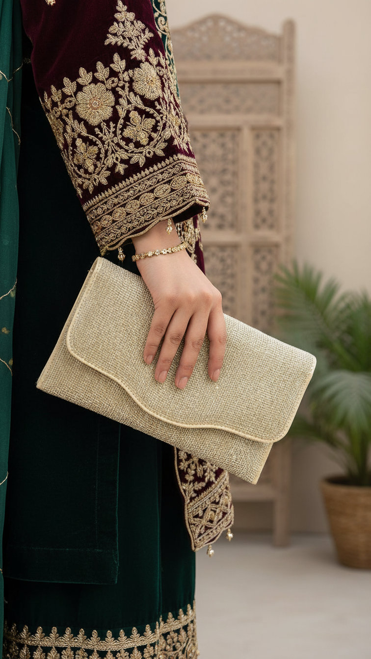 Golden Bridal Clutch P24347