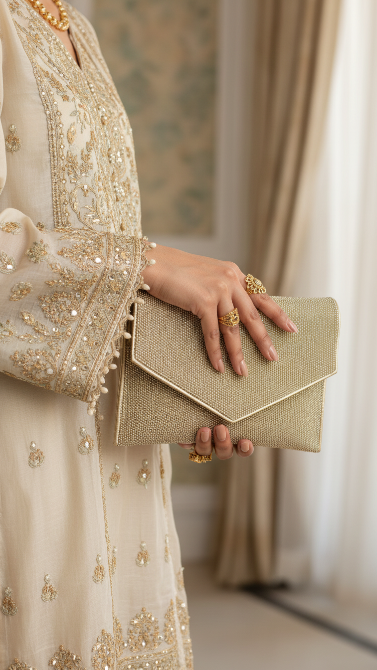 Golden Bridal Clutch P24348