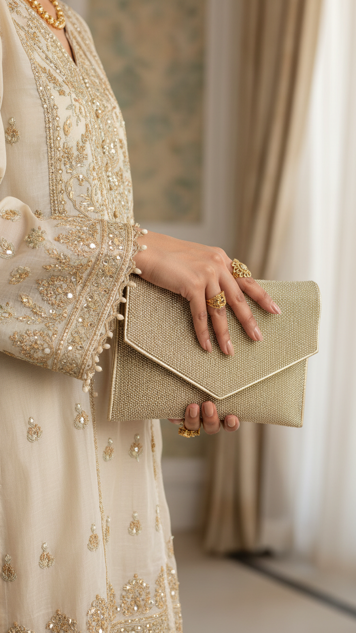 Golden Bridal Clutch P24348