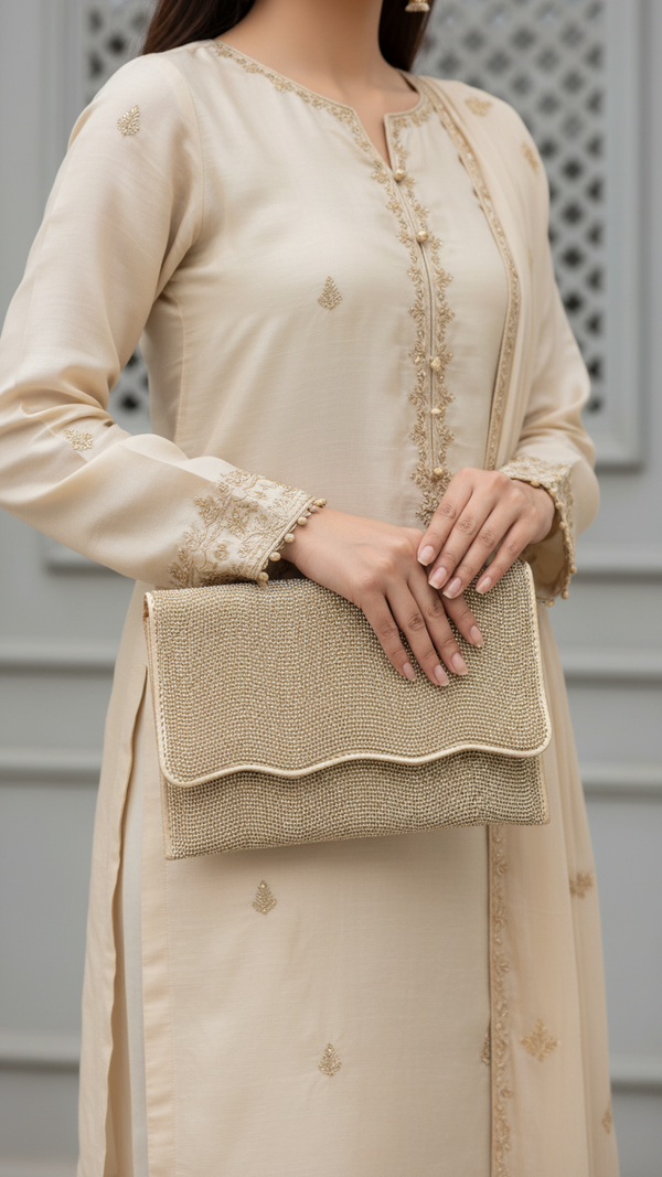 Golden Bridal Clutch P24350