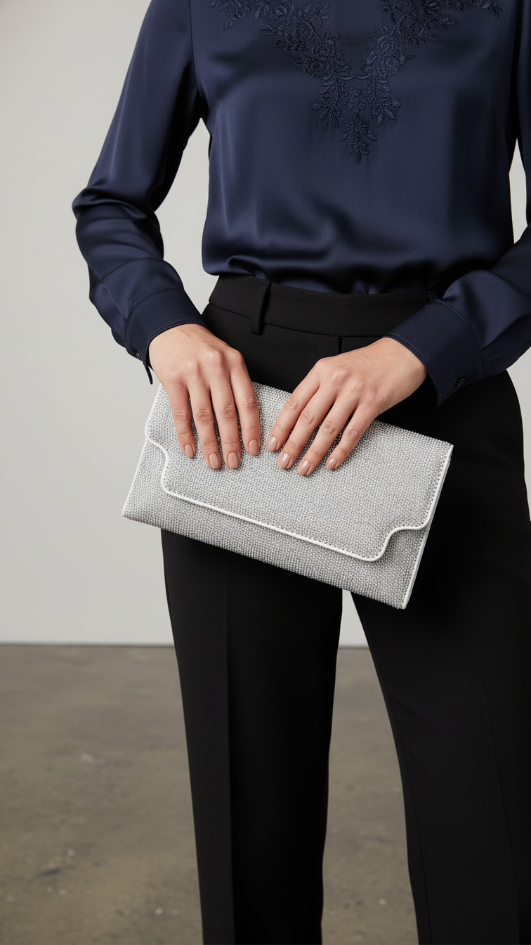 Silver Bridal Clutch P24351