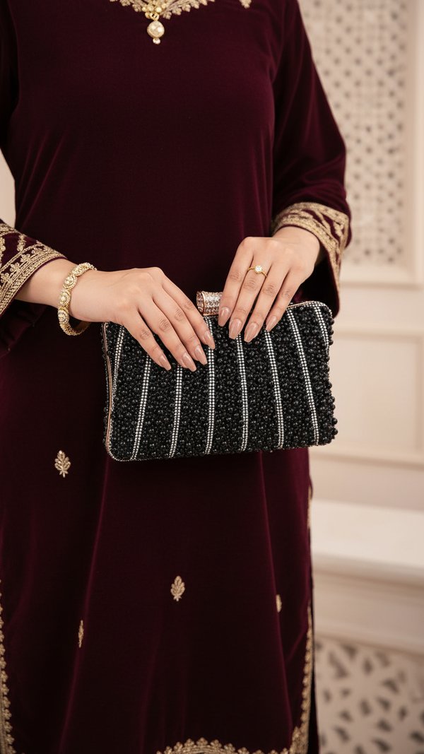 Black Bridal Clutch P24356