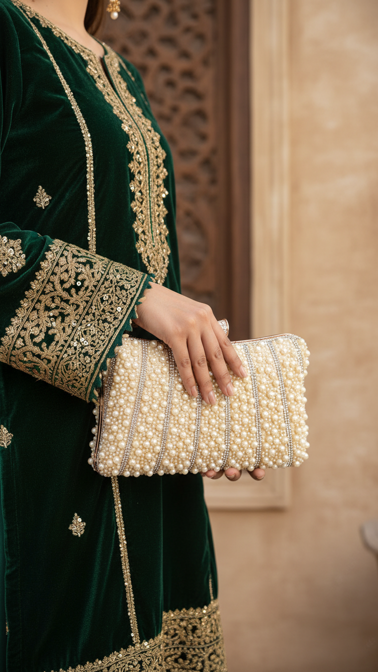 Champagne Bridal Clutch P24356