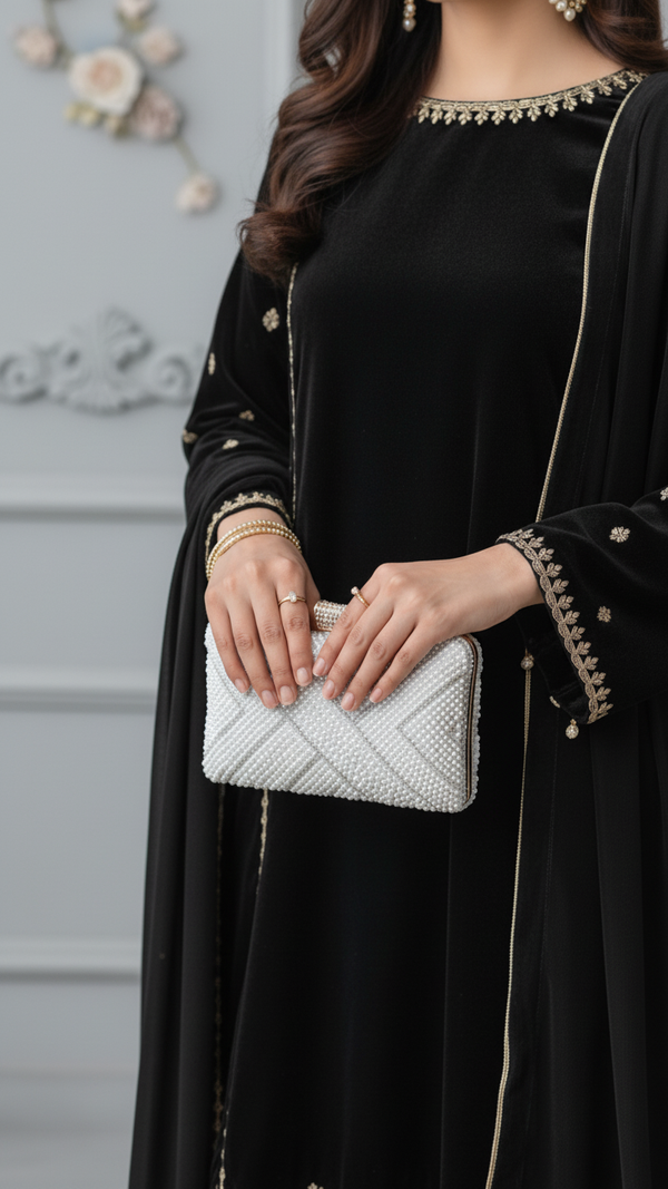 White Bridal Clutch P24357