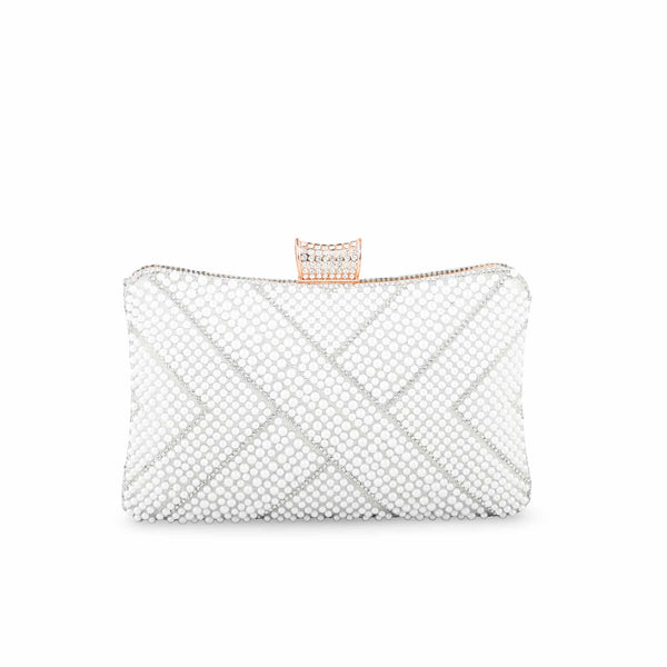White Bridal Clutch P24357