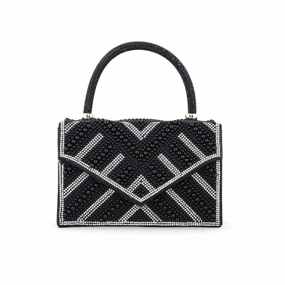 Blkwht Bridal Clutch P24366