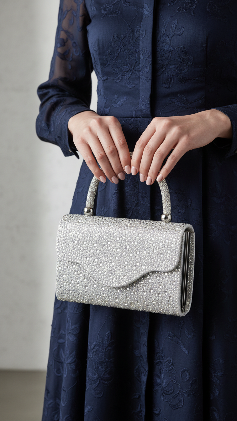 Silver Bridal Clutch P24371