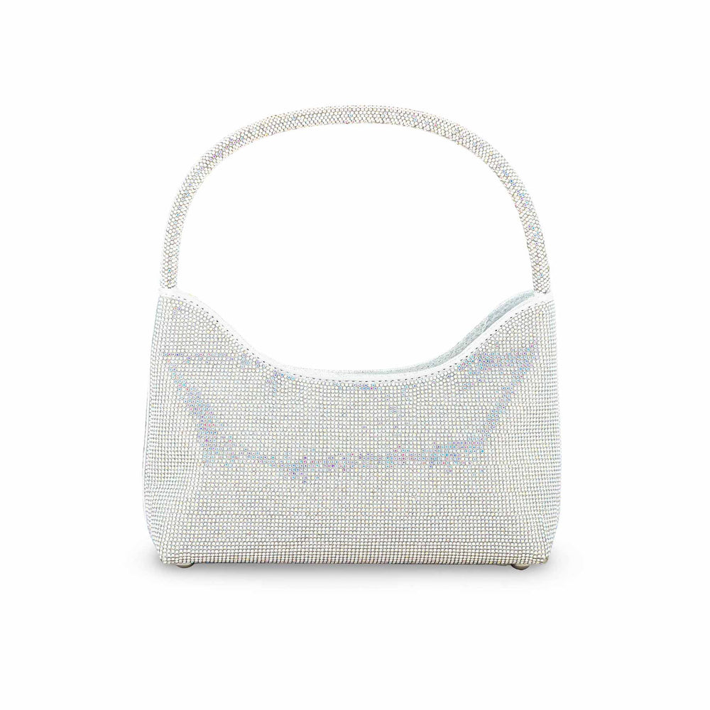 AB Silver Fancy Clutch For Women P24372