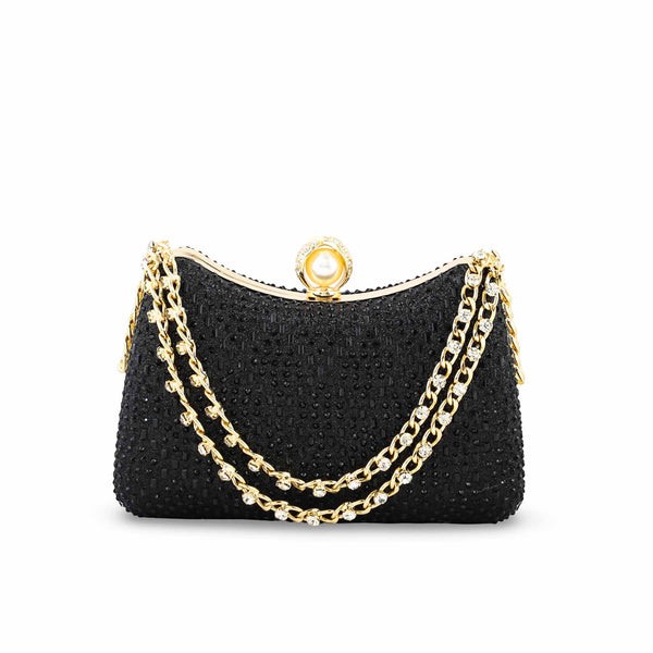 Black Fancy Clutch For Women P24383