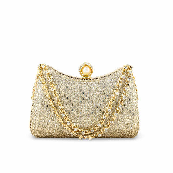 Golden Fancy Clutch For Women P24383