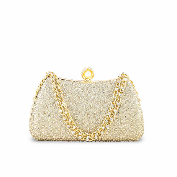 Golden Fancy Clutch For Women P24384