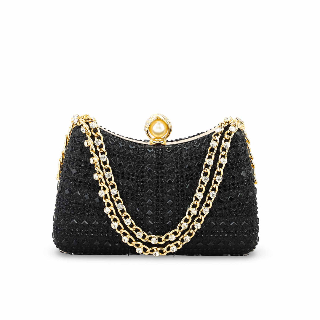 Black Fancy Clutch For Ladies P24385