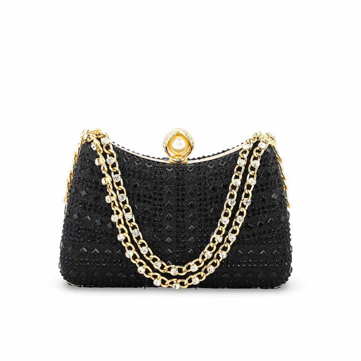 Black Fancy Clutch For Ladies P24385