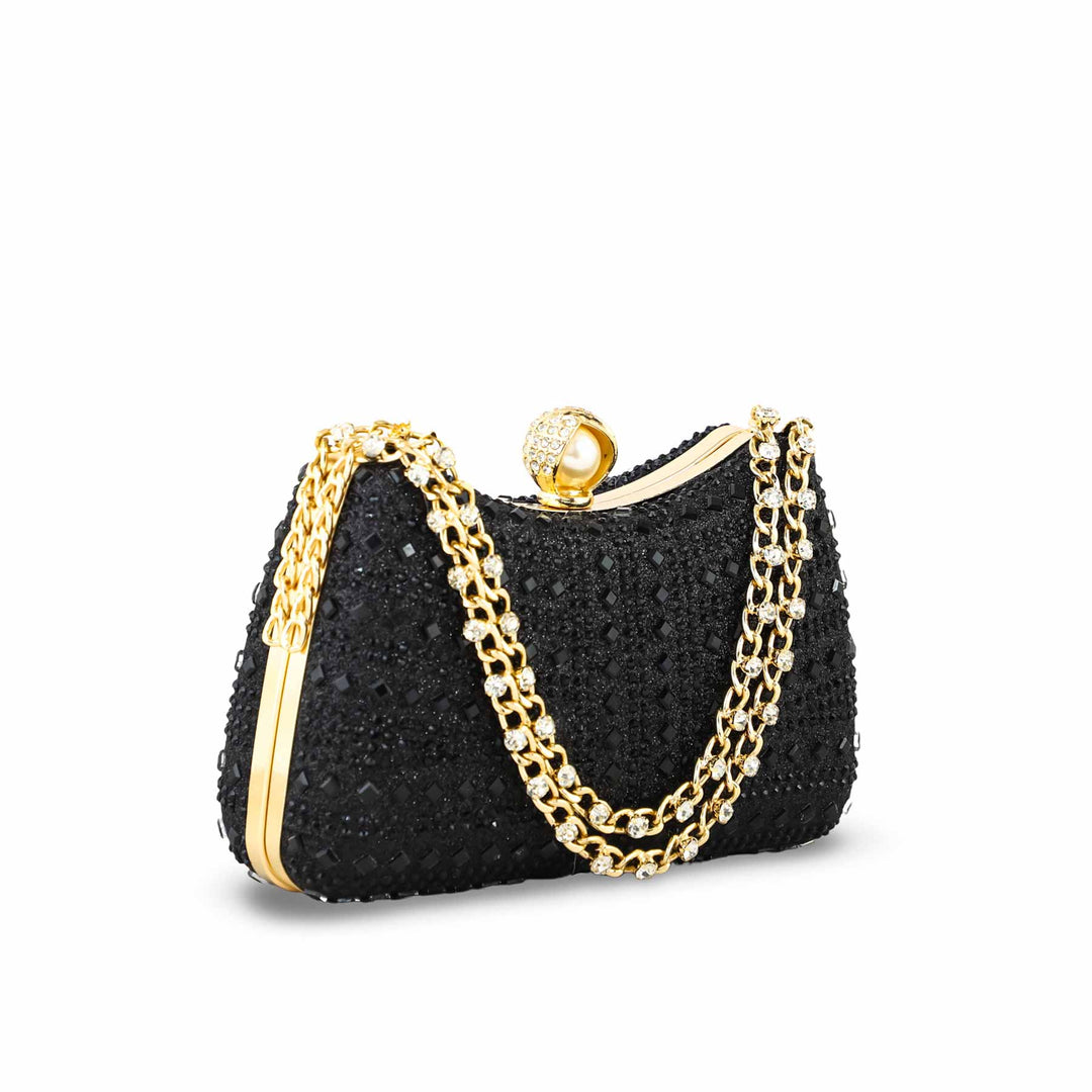 Black Fancy Clutch For Ladies P24385