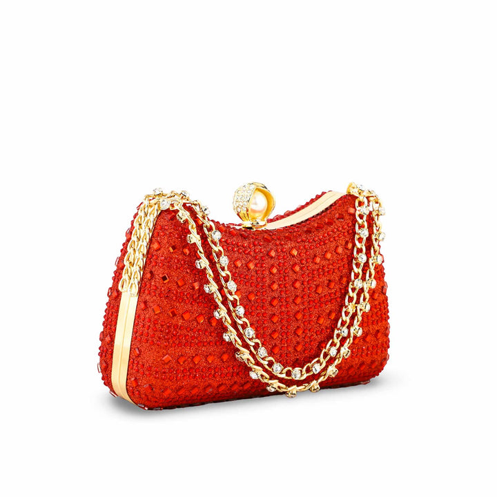 Red Fancy Clutch For Ladies P24385
