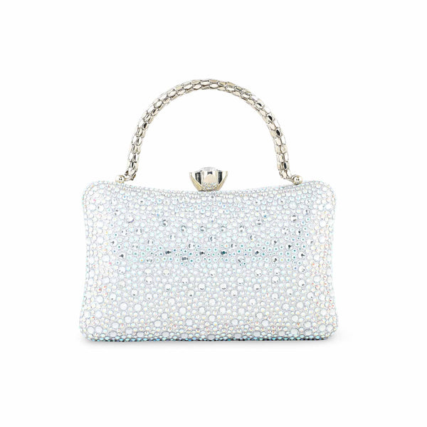 Silver Fancy Clutch For Ladies P24386