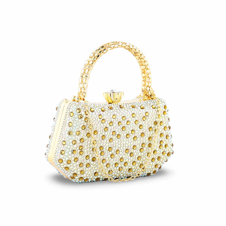 Golden Women Fancy Clutch P24387