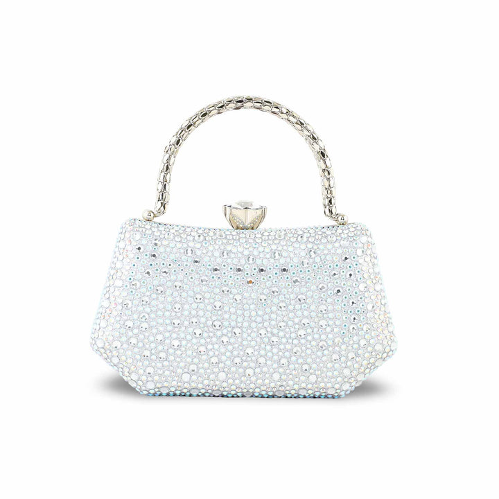 Silver Women Fancy Clutch P24387