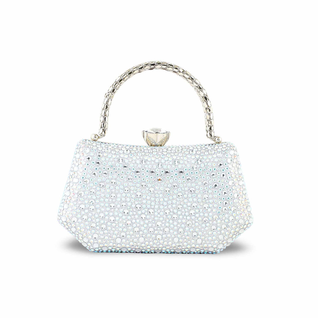 Silver Women Fancy Clutch P24387