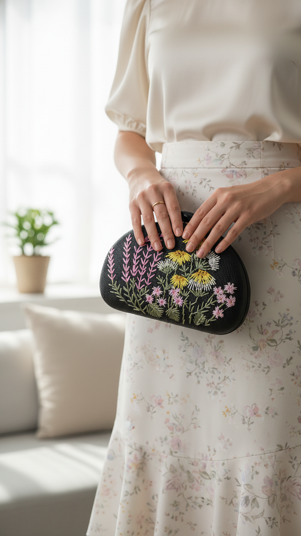 Black Women Fancy Clutch P24388