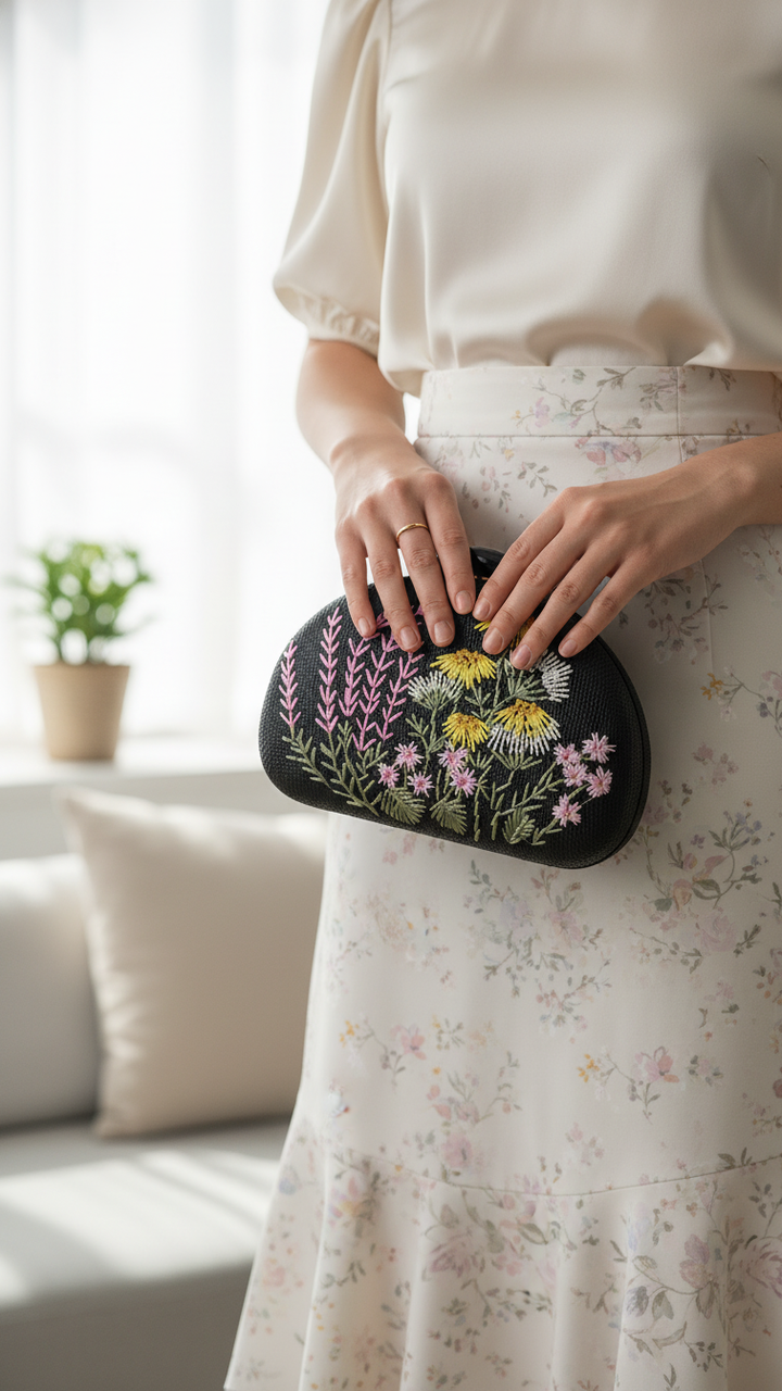 Black Women Fancy Clutch P24388