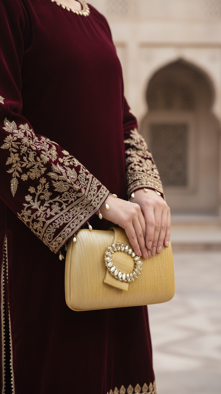 Golden Fancy Clutch P24390