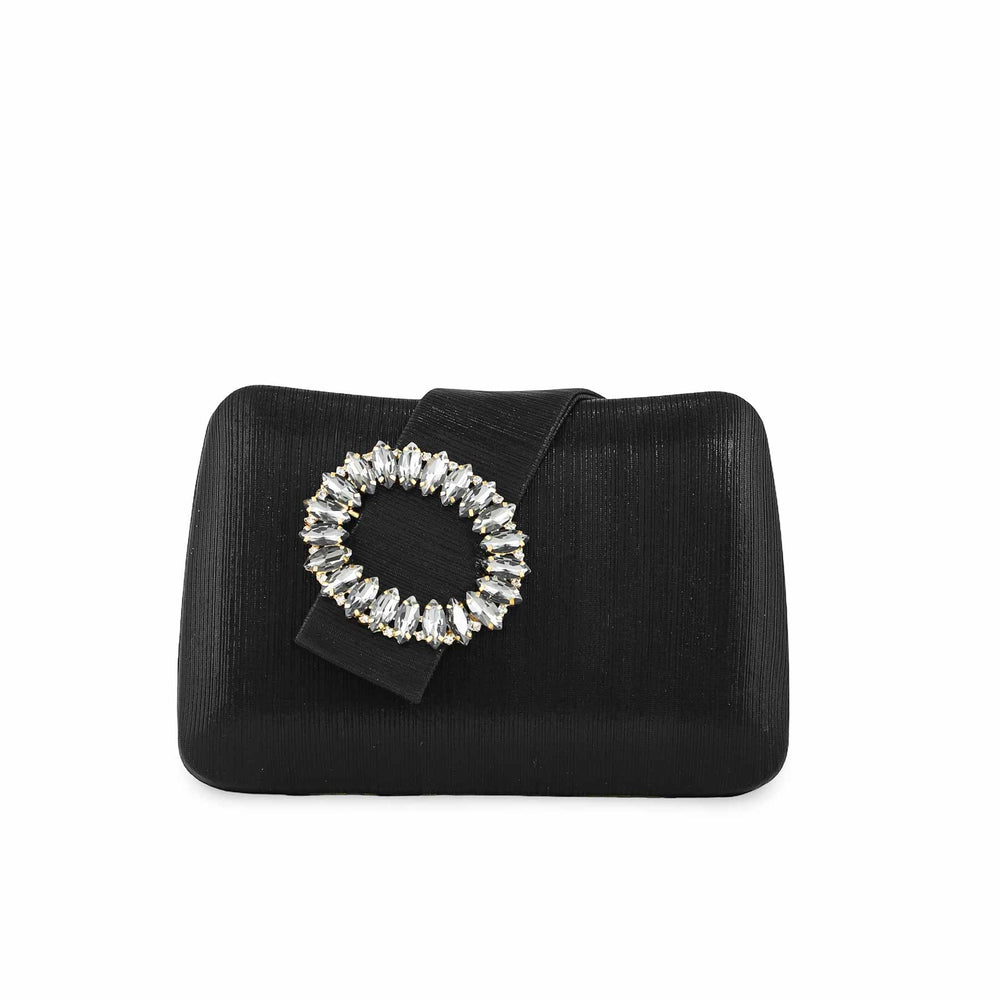 Black Fancy Clutch P24390