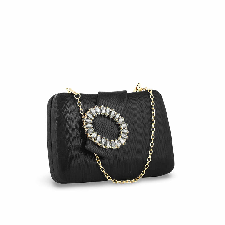 Black Fancy Clutch P24390