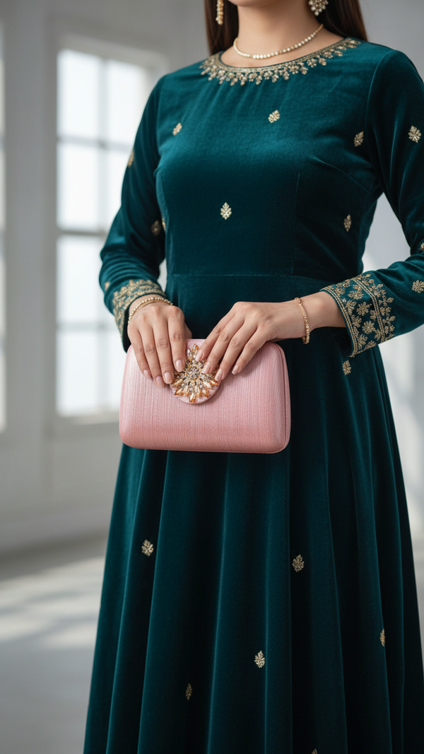 Champagne Fancy Clutch P24391