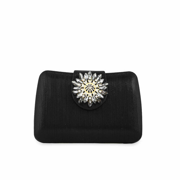 Black Fancy Clutch P24391