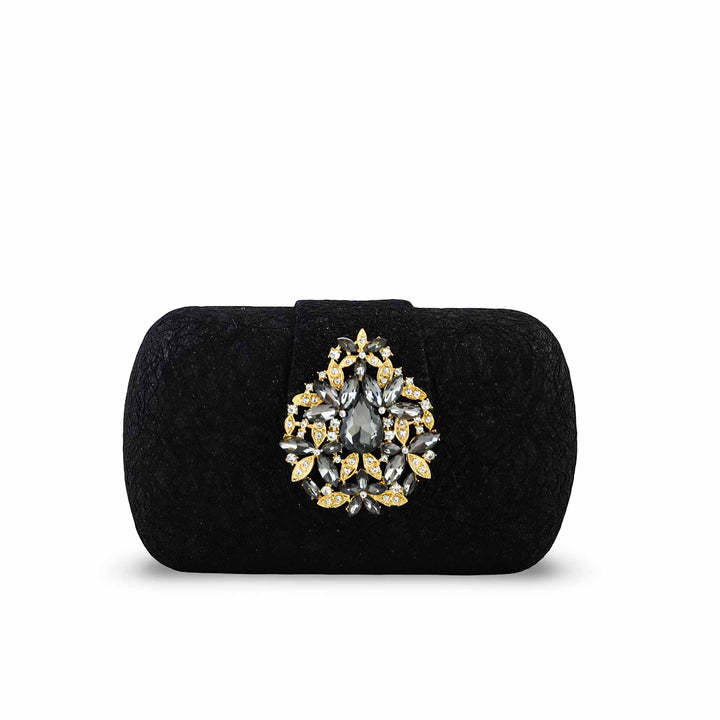 Black Fancy Clutch P24392