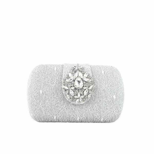 Silver Fancy Clutch P24392