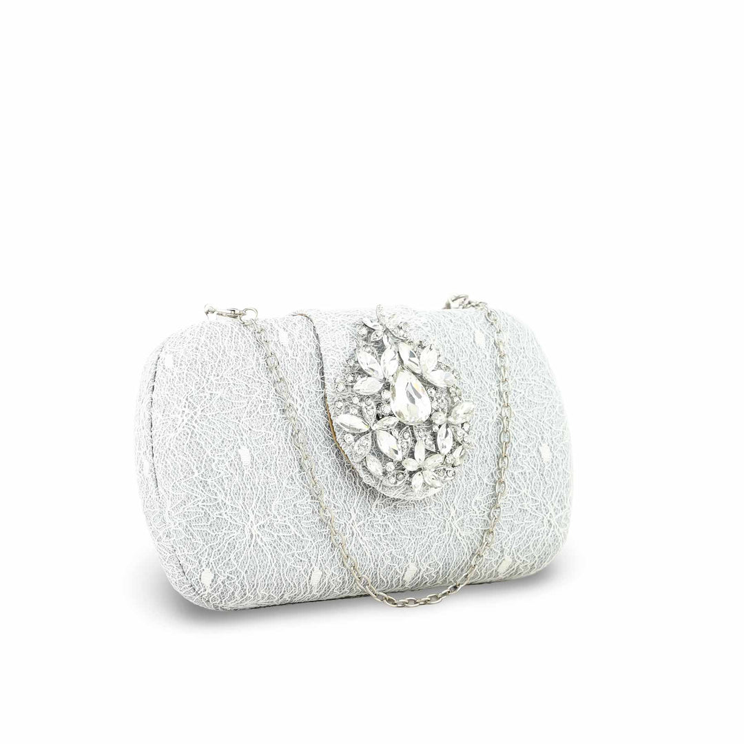 Silver Fancy Clutch P24392