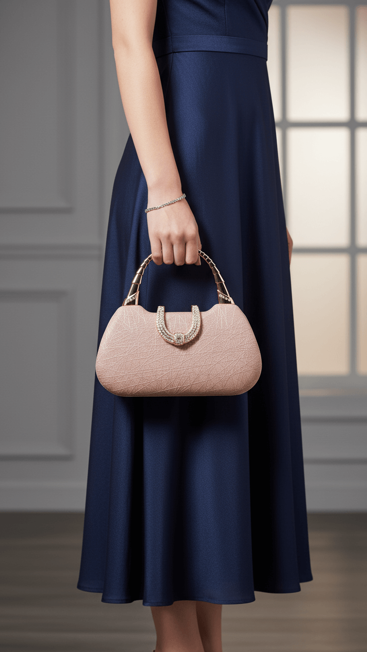 Golden Fancy Clutch For Women P24402