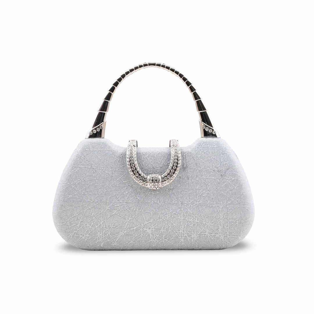 Silver Fancy Clutch For Women P24402
