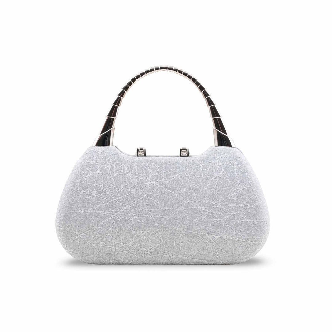 Silver Fancy Clutch For Women P24402