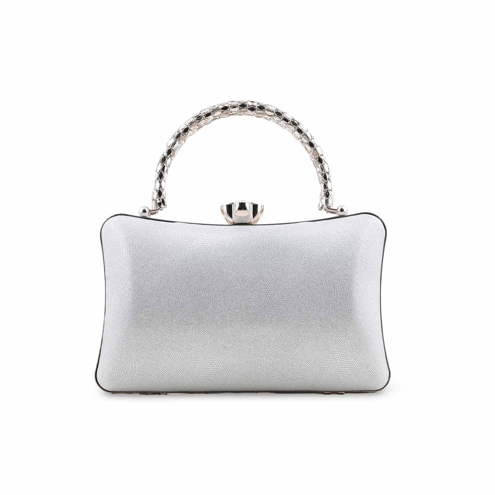 Silver Fancy Clutch For Women P24403