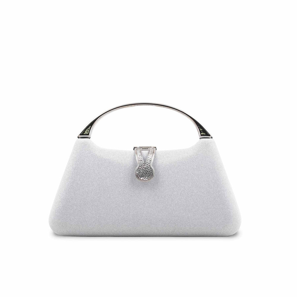 Silver Fancy Clutch For Women P24404
