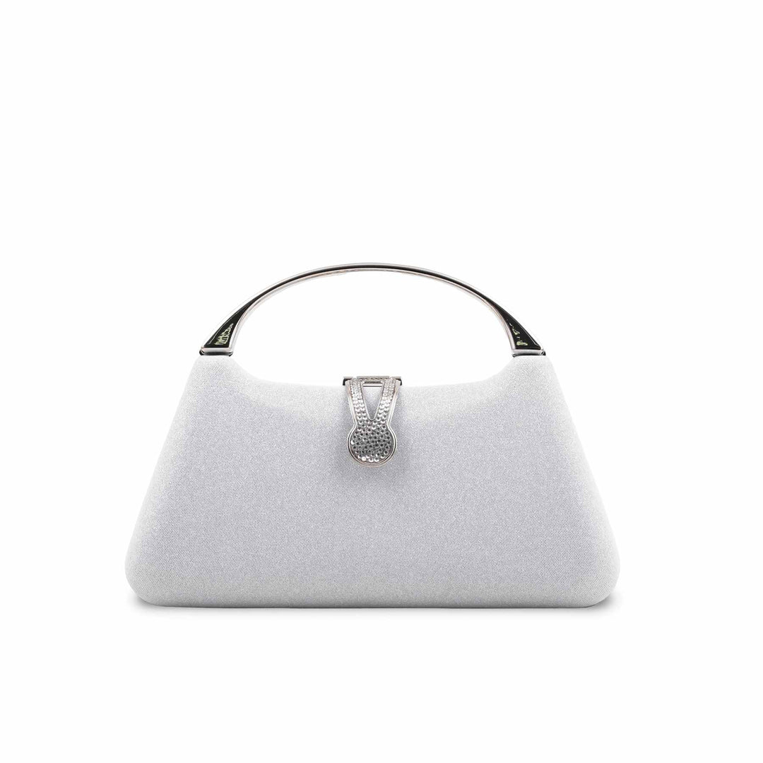 Silver Fancy Clutch For Women P24404